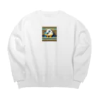 bousyounenの水しぶきをあげるアヒルの足指 Big Crew Neck Sweatshirt