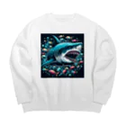 アートフル・メッセンジャーのCOOL SHARK Big Crew Neck Sweatshirt