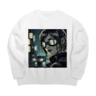 kangekiのサイバーパンクガールNo.33 Big Crew Neck Sweatshirt