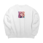 Kyon_IllustItemShopのアーティストのアンニュイ美人 Big Crew Neck Sweatshirt