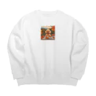 ワンちゃん大好きの秋を楽しむトイプードル Big Crew Neck Sweatshirt