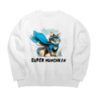 猫武者(NekoMusya)のSUPER MANCHKIN 参上！ Big Crew Neck Sweatshirt