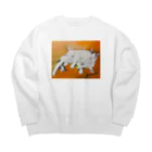 Yoshico-1655の幸せな夢をみる仔猫たち・油絵 Big Crew Neck Sweatshirt