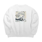 bigbamboofamilyの月と黒狐　そのニ Big Crew Neck Sweatshirt