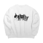 サビネコよもぎの仲良し３匹 Big Crew Neck Sweatshirt