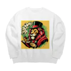 グラサンライオンと仲間たちのライオン男爵 Big Crew Neck Sweatshirt