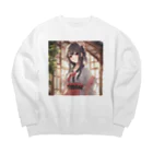 プリンゴブリンの和風ガール子さん Big Crew Neck Sweatshirt