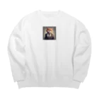 ネコ社長のネコ社長６代目 Big Crew Neck Sweatshirt