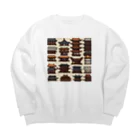 curtisの日本建築ピクセルアート Big Crew Neck Sweatshirt