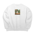 masaのテーブルの上でおねだりしている猫 Big Crew Neck Sweatshirt