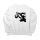 ありSHOPのビジネスキャットのランチタイム Big Crew Neck Sweatshirt