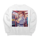 アニメ好きの野生味溢れる店J JK専門店の電気系ポーニーテールJK　 Big Crew Neck Sweatshirt