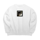 Black_White_Goldの流れ星 Big Crew Neck Sweatshirt