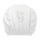 karurasworksのだるだるにゃんこ Big Crew Neck Sweatshirt