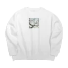 bigbamboofamilyの月明かりと梟 Big Crew Neck Sweatshirt