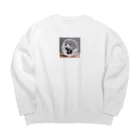 gigaグッズの輪っかで遊ぶ親子の折り紙パンダ Big Crew Neck Sweatshirt