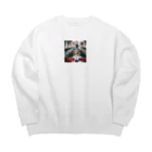 パパネコのゴンドラワンチャン Big Crew Neck Sweatshirt