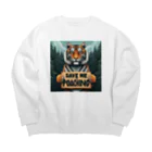 STOP POACHNGのＴＩＧＥＲ（トラ） Big Crew Neck Sweatshirt