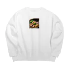 kumama07のラーメン Big Crew Neck Sweatshirt