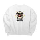 ぷるぱらの【ぱぐのすけ】シリーズ（Happyバージョン） Big Crew Neck Sweatshirt