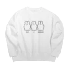 かなう@創作の【うさぎのおばけちゃん】ふつうのおかお Big Crew Neck Sweatshirt