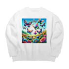 すずらん24の幸運のお花畑 Big Crew Neck Sweatshirt