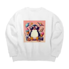 Design Harborのcool penguin Big Crew Neck Sweatshirt