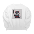 nekoグッズショップの忍者ねこカラー Big Crew Neck Sweatshirt