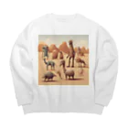 d-design-labの砂漠の奇妙な生き物たち Big Crew Neck Sweatshirt