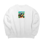 mimittuのサングラスをかけたイケメンカメ太郎 Big Crew Neck Sweatshirt