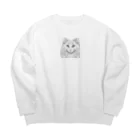 どうぶつやのサイベリアン       猫で Big Crew Neck Sweatshirt