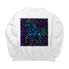 水草のデジタルでアートな馬 Ⅱ Big Crew Neck Sweatshirt