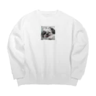 miyata20のいねむりワンちゃん Big Crew Neck Sweatshirt