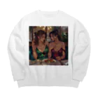 AQUAMETAVERSEの料理を満喫するセクシー美女 アメジスト 2846 Big Crew Neck Sweatshirt