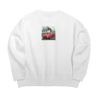 なお（ｻﾗﾘｰﾏﾝ）＠AI使って情報発信中のオープンカーでウィンク＠サラリーマン Big Crew Neck Sweatshirt