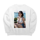 bijinngasyokuninの九十九里の塩風を感じて Big Crew Neck Sweatshirt