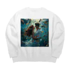 AQUAMETAVERSEの人魚姫と王子の微笑み アメジスト 2846 Big Crew Neck Sweatshirt