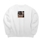 LuckyRiverShineの袋に入っている猫 Big Crew Neck Sweatshirt