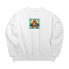 カピパーラ🐻のバーベルをしてるカピバラ♪ Big Crew Neck Sweatshirt