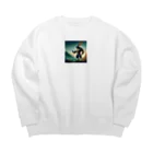 cheesyaのウサギ　パワーモード Big Crew Neck Sweatshirt