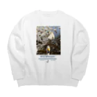 wild whooper (白鳥堂)の白鳥（ひらめいた) Big Crew Neck Sweatshirt