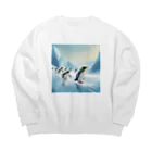 Toppogidaikonの競争するペンギン達 Big Crew Neck Sweatshirt