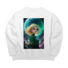 AQUAMETAVERSEの宇宙の凛とした姫 アメジスト 2846 Big Crew Neck Sweatshirt