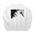 アリエルの空想鉱物店 "Arier's Imaginary Mineral Shop"の横浜の風景〈ガス灯と銀杏〉 Big Crew Neck Sweatshirt