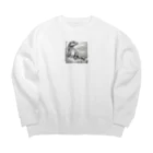 marrikat189のくつろぐトカゲ Big Crew Neck Sweatshirt