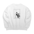 夢見る西洋絵画のオーブリー・ビアズリー「赤死病のマスク」挿絵 Big Crew Neck Sweatshirt