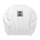 ピザベイビーの戦闘ネコ Big Crew Neck Sweatshirt