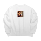 potechi2の毛づくろいをしているライオンの腹部 Big Crew Neck Sweatshirt