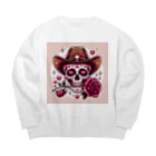 yasurin7000のローズスカル Big Crew Neck Sweatshirt