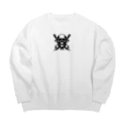 happiness_shopのダークな魅力が溢れる、ナイフとドクロ Big Crew Neck Sweatshirt